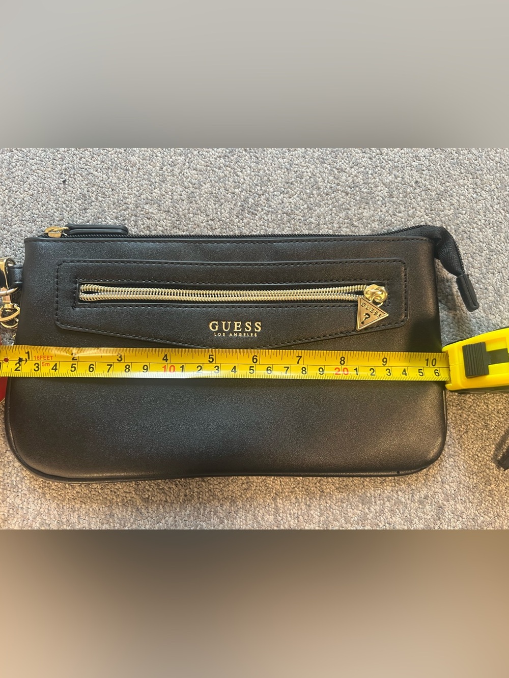 GUESS Black Wristlet with Gold Hardware and Red Flower Charm - Picture 8 of 8